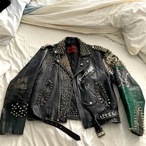 Authentic Punk Studded leather jacket. Size 42